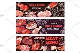 Banners With Pictures Of Meat Brochure Design Template For Butcher Shop Brochure Design Template Brochure Design Meat