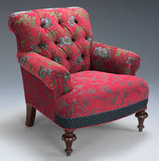 Middlebury Chair In Red Wine By Mary Lynn O Shea Upholstered Chair Covered In The Artist S Own Jacquard Upholstered Chairs Furniture Upholstered Accent Chairs