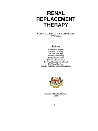 Cpg = clinical practice guidelines. Renal Replacement Therapy Hemodialysis Dialysis