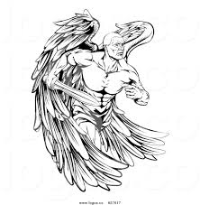 Guardian angel 12 black and white fine art photograph, wall art, milwaukee angel statue image, gift, sitting male angel, angel wings art saylemoser from shop saylemoser. Vector Logo Of A Black And White Muscular Male Guardian Angel With A Sword By Atstockillustration 27617