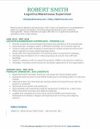 Warehouse Supervisor Resume Samples Qwikresume