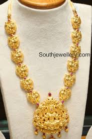 Antique Gold Lakshmi Haram Gold Fashion Necklace Gold Jewelry Fashion Gold Jewelry Simple Necklace