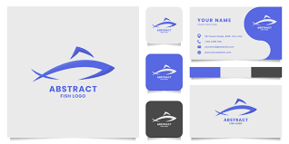 Free ocean ppt template with a blue background style and captivating presentation design. Simple And Minimalist Abstract Fish Logo With Business Card Template 2076820 Vector Art At Vecteezy