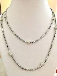 Brighton Meridian Petite Long Layering Chain Necklace Pave Crystal 36 39 105 Brighton Timelessstateme Long Silver Necklace Brighton Jewelry Long Necklace