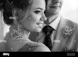 Bride in the mirror Black and White Stock Photos & Images