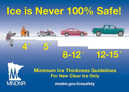 ice thickness guidelines card camping outdoors ice