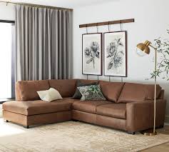 Turner leather sofa pottery barn armchair chair sectional. Turner Square Arm Leather Right Sofa Return Bumper Sectional Down Blend Wrapped Cushions Statesville Molasses Pottery Barn Havenly