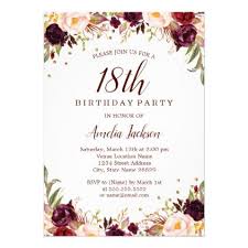 18th Birthday Debut Invitation Background Design Black And Gold Elegant Gold Burgundy Floral 18th Birthday Party Invitation Zazzle Com Floral Birthday Invitations 18th Birthday Party 20th Birthday Party
