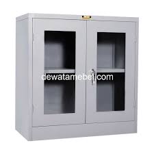 Kami membuat stock lemari besi dengan ukuran minimum 75 ~ 200 cm. Lemari Arsip Pendek 3 Pintu Ayun Kaca Brother B 206 G Dewata Mebel