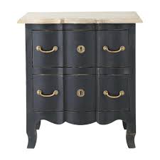 black acacia and mango 2 drawers bedside table maisons du monde table de chevet chevet noir table de nuit
