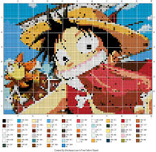 Luffy One Piece Cross Stitch Cross Stitch Funny Cute Cross Stitch Beaded Cross Stitch