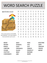 These free printable puzzles can be shared with the family. Moving Day Word Search Puzzle Puzzles To Play