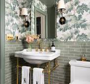 Wallpaper and tile combinations that pair beautifully for a ...