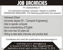 Saya mengirimkan portofolio saya dalam hal merespon iklan lowongan pekerjaan yang anda tayangkan di hanya saja, sebelum membuat surat lamaran kerja dalam bahasa inggris, pastikan anda memiliki kemampuan berbicara. Iklan Lowongan Pekerjaan Bahasa Inggris Dan Surat Lamaran Pekerjaannya Contoh Seputar Surat