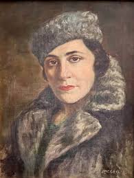 Sidney E. Dickinson 1920 Oil Portrait Of Mary (wife)