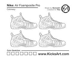 Select from 35496 printable coloring pages of cartoons, animals, nature, bible and many more. Nike Air Foamposite Pro Sneaker Coloring Pages Kicksart