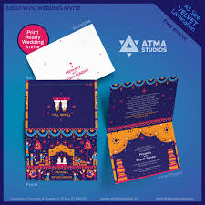 Vivid Indian Wedding Invite Design Print Ready Invite Indian Invite Design Couple Indian Wedding Invitations Wedding Cards Indian Wedding Invites Design