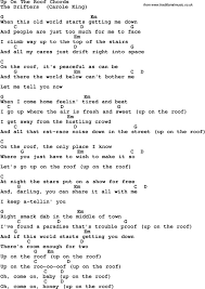 Song Lyrics With Guitar Chords For Up On The Roof Guitar Chords And Lyrics Guitar Chords Ukulele Chords Songs