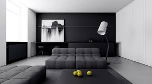 Black Wall Abstract Painting Dark Grey Sofas Black Coffee Table Wall Painting In 2020 Accent Walls In Living Room Living Room Decor Inspiration Minimalist Living Room