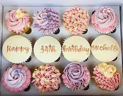 6 of 14 swirly cupcakes. Sweet Mischief Cakes Happy Birthday Michelle These Are Her Customised Birthday Cupcakes Chocolate With White Chocolate Buttercream And Dark Chocolate Drops And Lemon Cake Filled With Raspberry Coulis Topped With Raspberry