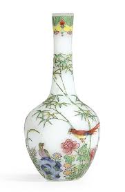 Qing dynasty qianlong enamel chinese vase porcelain china antique reproduction. An Extremely Rare And Exquisitely Enamelled Pheasants Glass Bottle Vase Blue Enamel Mark And Period Of Qianlong Chinese Art Porcelain Painting Antique Vase