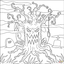 These spring coloring pages are sure to get the kids in the mood for warmer weather. Spooky Tree Coloring Pages Coloring Home