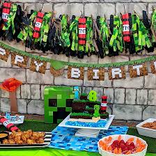 Background 7th minecraft theme party. Minecraft Party Ideas Fun365