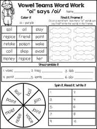 Freebie Vowel Teams Interactive Word Work Oi Oy Teaching Phonics Word Work Words