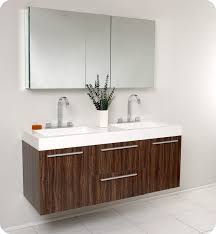 Cabinet mounted on the wall is the most traditional. Fvn8013gw Opulento 54 Inch Walnut Modern Double Sink Bathroom Vanity W Medicine Cabinet Fvn8013gw Fst8070gw