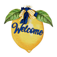 Way To Celebrate Summer Lemon Door Sign 17 Walmart Com In 2020 Lemon Decor Lemon Kitchen Decor Lemon Kitchen