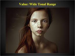 VALUE In photography, value is created by the range of tones in an image.  Lighting directly affects value in a photograph. When a photograph has a.