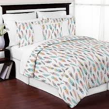 This designer crib bedding set uses a sensational collection of sweet jojo designs exclusive 100% cotton fabrics. Sweet Jojo Designs Feather Bedding Collection In Turquoise Coral Bed Bath Beyond
