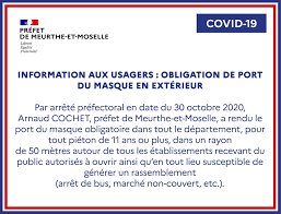 Portail de l'etat en meurthe et moselle. Arrete Prefectoral Port Du Masque Mairie De Blainville Sur L Eau