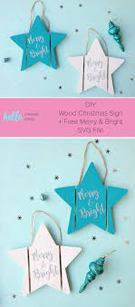 Download Diy Wood Christmas Sign Free Merry And Bright Svg File Hello Creative Family PSD Mockup Templates