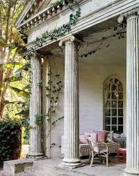 Inspiring Marvelous Italian Villa Design Creativity White Rustic Pillar On Terrace With Greek Themes Italian Interior Design Architecture House Exterior