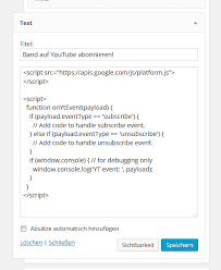 Maybe you would like to learn more about one of these? Youtube Abonnieren Button In Deine Band Homepage Wordpress Einbinden 1 Gig