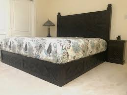 Hand Carved Platform Bed Carved Sofa Table Lamps For Bedroom Indian Bedding