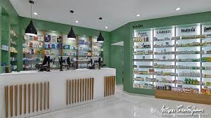 Decoration Study Construction Pharmacy Equipment Of Pharmacy Volonakis Achilleas Pharmacy Design Design Green Wood
