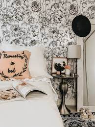 Totally agree tim and christine kill it with wallpaper. Black And White Floral Wallpaper Romantic Floral Pattern Wall Mural Anewall Anewall