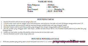 Semoga sehat ya, nah pada kesempatan kali ini kakak ingin membagikan beberapa contoh soal yang mungkin adik adik butuhkan untuk dijadikan sebagai bahan latihan, soal ini kakak susun sebanyak 40 soal sebagai soal latihan usbn pada mata pelajaran fisika khusus jurusan ipa (sma). Soal Pas Fisika Kelas 12 Tahun Pelajaran 2020 2021 Programpendidikan Com