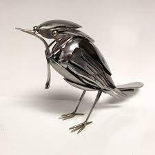 Artist Turns Unwanted Scrap Metal Into Magnificent Bird Sculptures Bird Sculpture Scrap Metal Art Cutlery Art
