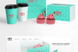 Download Cupcake Packaging Mockups Box Of Two Cupcakes In Packaging Mockups On Yellow Images Creative Store