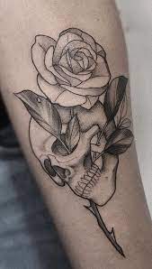 These temp tattoos are great for parties, events, venues, festivals and much more. 50 Skull Rose Tattoos Meanings Tattoo Designs More