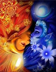 Sun And Moon Art Celestial Art Flame Art
