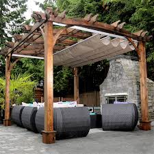 This Nice And Rustic Wooden Pergola Is Beautiful And Will Surely Add Purpose To Your Outdoor Sitting Area It Has Dual Opt Canopy Outdoor Pergola Patio Pergola