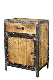Industrial Bedside Cabinet Mango Wood Riveted Design Industrial Design Ma Vintage Industrial Furniture Industrial Furniture Modern Industrial Furniture