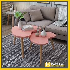 Olee sleep cocktail wood & metal legs coffee this coffee table in classic black has a sleek and contemporary style that can easily match any room if the coffee table is going to be the centerpiece of the room, you would need to make it stand out. Happy Go Center Table For Living Room Wood Colorful Set Coffee Sofa Tea Side Table For Room Office Shopee Philippines