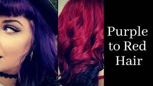 Cherry red hair dye looks similar to maroon but with more purple undertones and less brown. Dying My Hair From Purple To Red Youtube