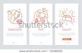 shopping online concept onboarding app screens modern and simplified vector illustration walkthrough screens template for mobile apps モバイルアプリ ベクターイラスト テンプレート
