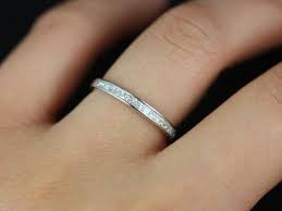 Rosados Box Charlene 14kt Thin White Gold Channel Set Princess Etsy Wedding Ring Sets Bridesmaid Jewelry Sets Big Engagement Rings